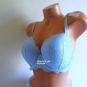 38DDD Victoria's Secret Dream Angels Lightly Lined Demi Bra Light Blue Lace $59